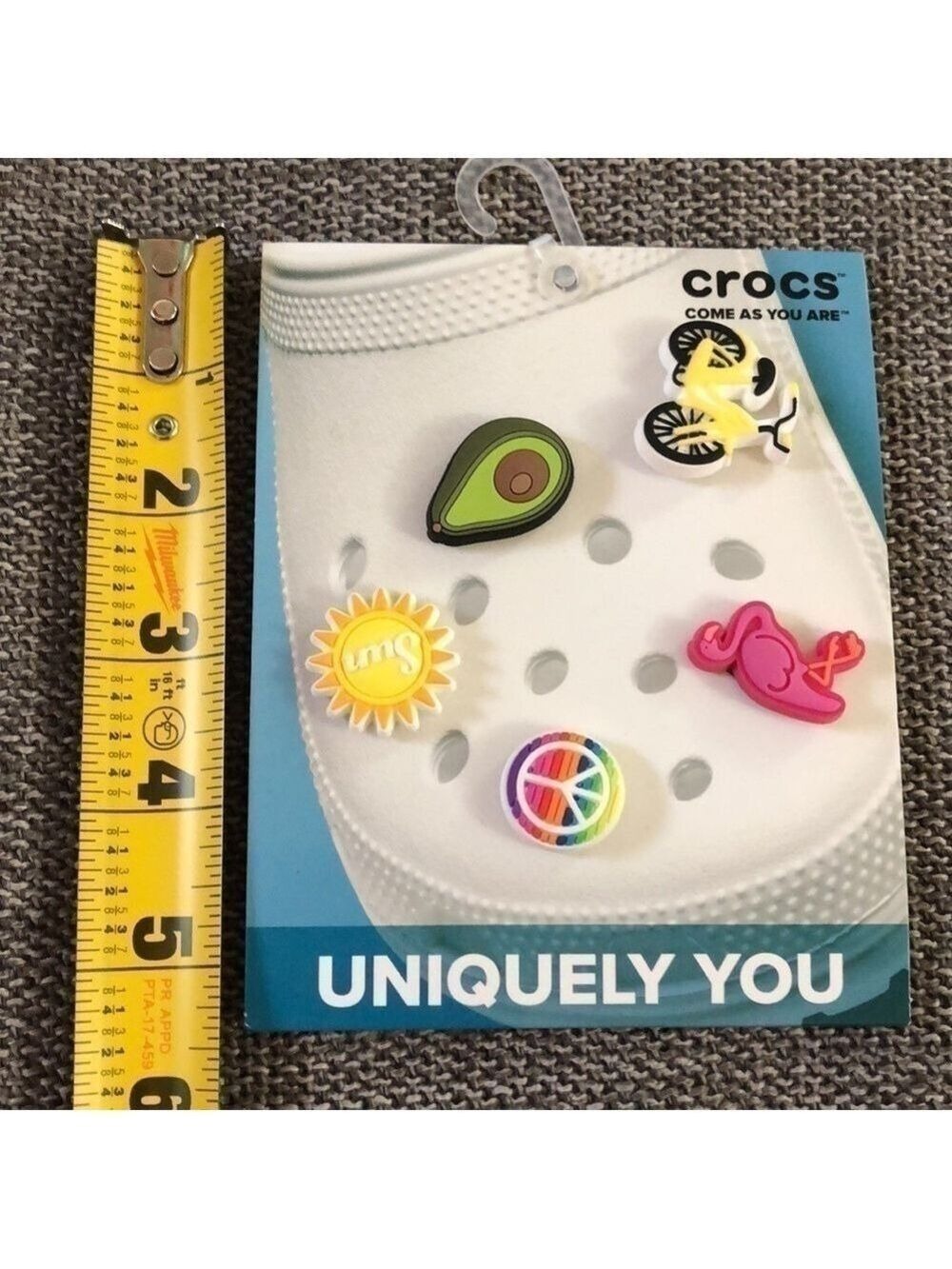 Crocs Sunny Day 5 Pack Summer Uniquely You Jibbitz Set Flamingo Sun Bike Sharms - Picture 12 of 13